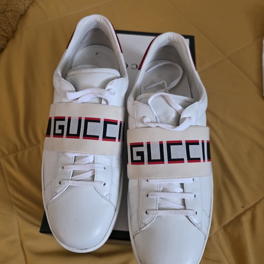 Authentic Gucci Men's White Sneakers